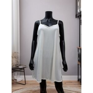 Vanity Fair Ivory Nylon Spandex Slip Dress Lingerie XL Adjustable Straps